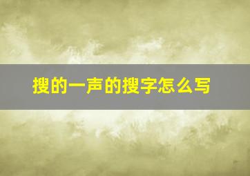 搜的一声的搜字怎么写