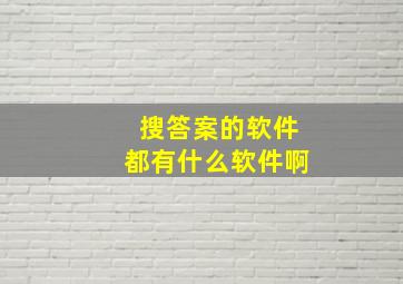 搜答案的软件都有什么软件啊