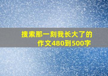 搜索那一刻我长大了的作文480到500字