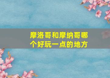 摩洛哥和摩纳哥哪个好玩一点的地方