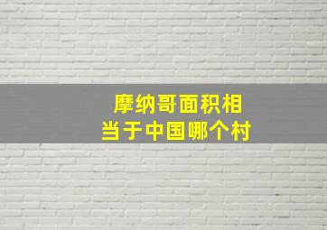 摩纳哥面积相当于中国哪个村