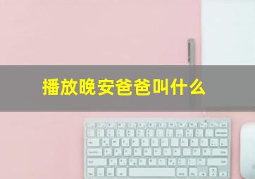 播放晚安爸爸叫什么