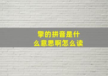 擎的拼音是什么意思啊怎么读