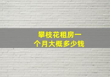 攀枝花租房一个月大概多少钱