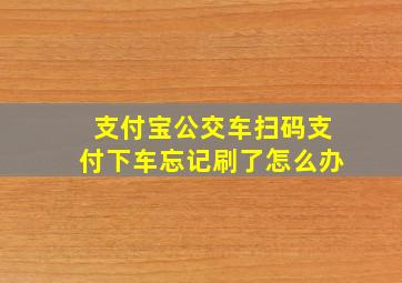 支付宝公交车扫码支付下车忘记刷了怎么办