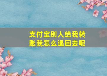 支付宝别人给我转账我怎么退回去呢