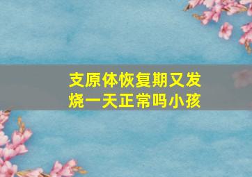 支原体恢复期又发烧一天正常吗小孩