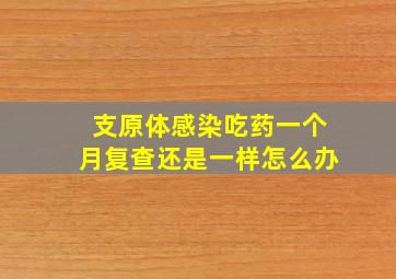 支原体感染吃药一个月复查还是一样怎么办