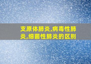 支原体肺炎,病毒性肺炎,细菌性肺炎的区别