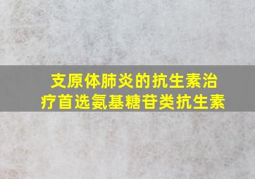 支原体肺炎的抗生素治疗首选氨基糖苷类抗生素