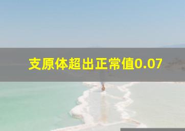 支原体超出正常值0.07