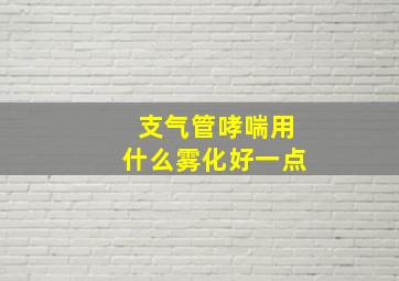 支气管哮喘用什么雾化好一点