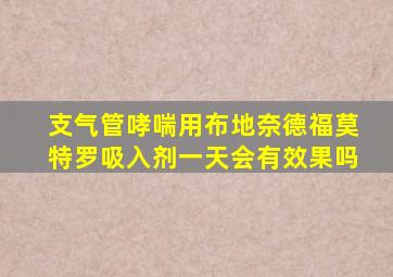 支气管哮喘用布地奈德福莫特罗吸入剂一天会有效果吗