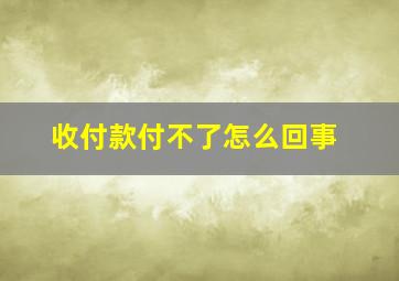 收付款付不了怎么回事