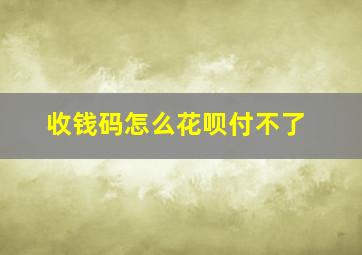 收钱码怎么花呗付不了