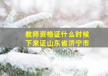 教师资格证什么时候下来证山东省济宁市