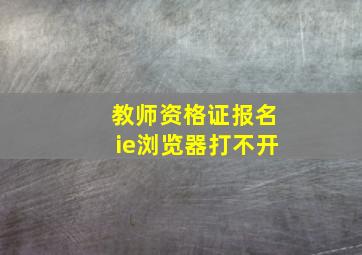 教师资格证报名ie浏览器打不开