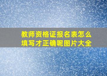 教师资格证报名表怎么填写才正确呢图片大全