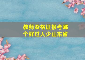 教师资格证报考哪个好过人少山东省