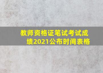 教师资格证笔试考试成绩2021公布时间表格