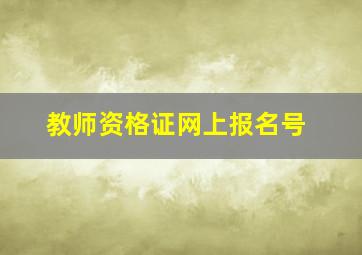 教师资格证网上报名号