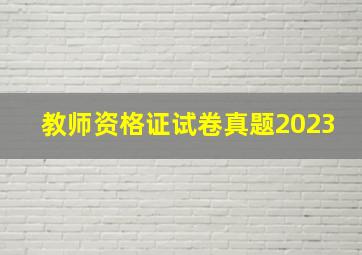 教师资格证试卷真题2023