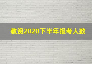 教资2020下半年报考人数