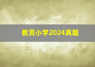 教资小学2024真题