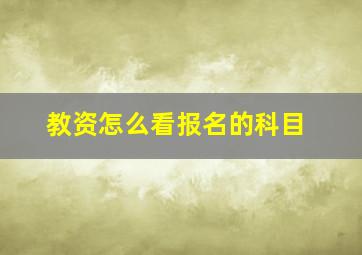 教资怎么看报名的科目