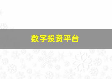 数字投资平台