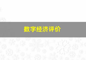 数字经济评价