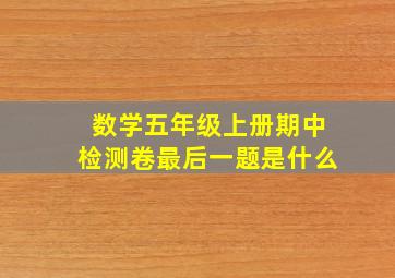 数学五年级上册期中检测卷最后一题是什么