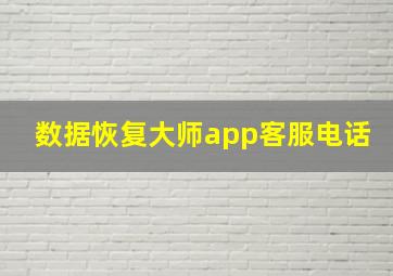 数据恢复大师app客服电话