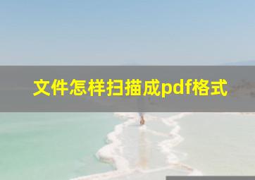 文件怎样扫描成pdf格式