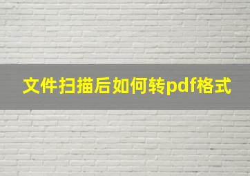 文件扫描后如何转pdf格式