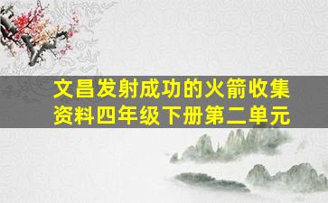 文昌发射成功的火箭收集资料四年级下册第二单元