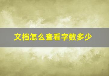 文档怎么查看字数多少