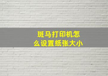 斑马打印机怎么设置纸张大小