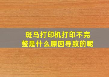 斑马打印机打印不完整是什么原因导致的呢