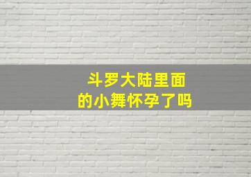 斗罗大陆里面的小舞怀孕了吗