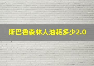 斯巴鲁森林人油耗多少2.0