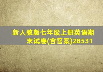 新人教版七年级上册英语期末试卷(含答案)28531