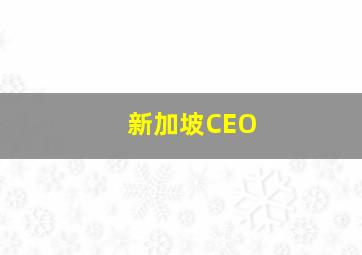 新加坡CEO