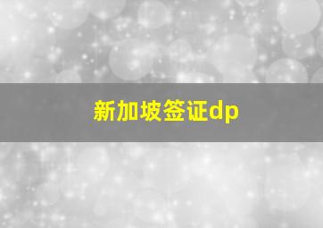 新加坡签证dp