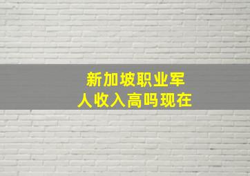 新加坡职业军人收入高吗现在