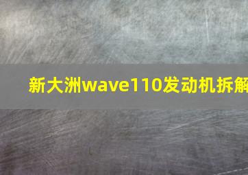 新大洲wave110发动机拆解