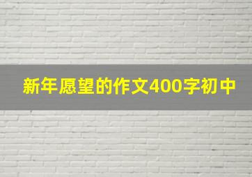 新年愿望的作文400字初中