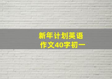 新年计划英语作文40字初一