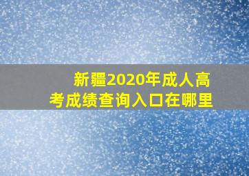 新疆2020年成人高考成绩查询入口在哪里