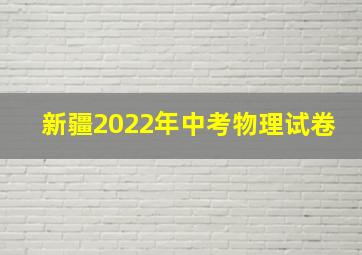 新疆2022年中考物理试卷